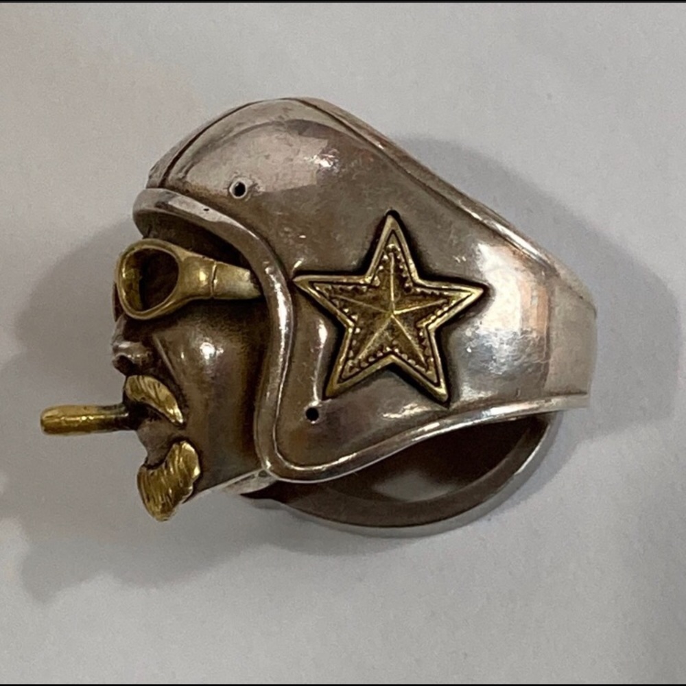 Biker Ring Vintage Motorcycle Men Size 10 HEAVY MENS RING 925 sterling silver